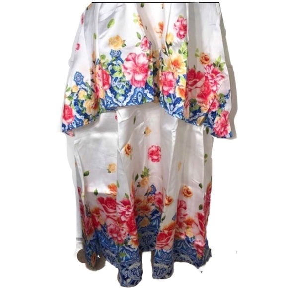 Floral Maxi Dress Party Gown Size L New - Picture 7 of 12